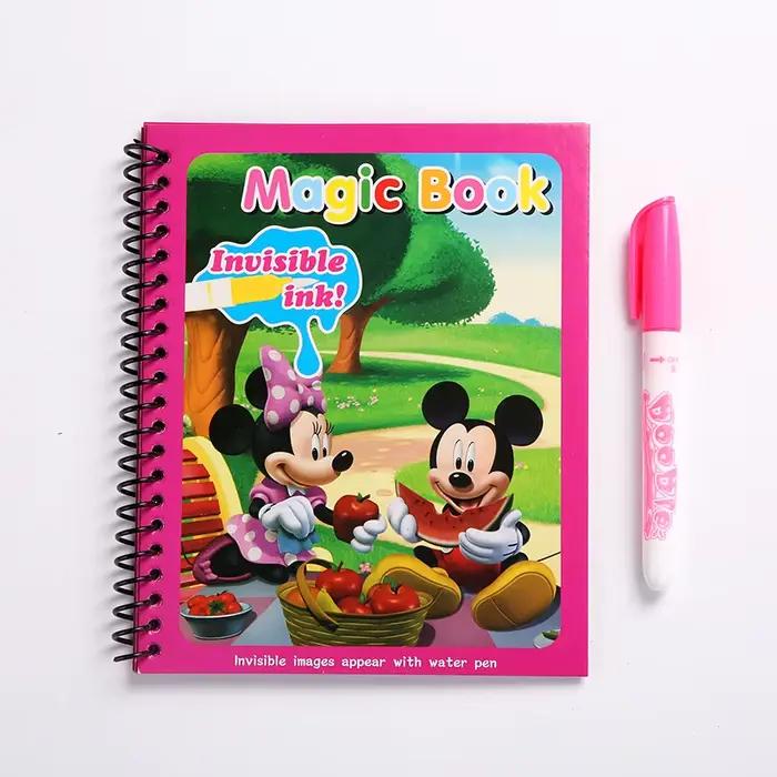 Disney Minnie Mickey peinture à l'eau dessin jouets Graffiti anime figurine aquarelle livre magique pour fille cadeau d'anniversaire