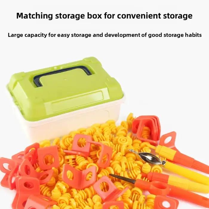 Kit de construction en carton AT19 150 pièces avec boîte à outils de découpe pour enfants