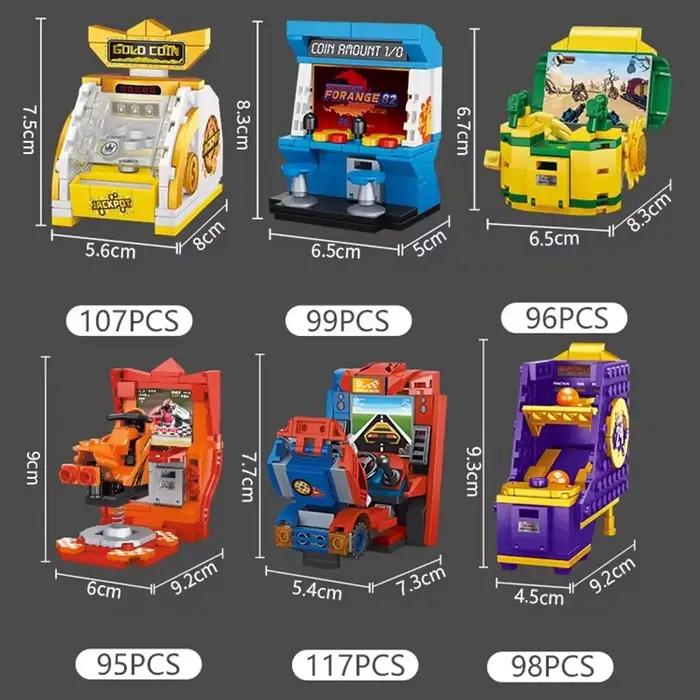 MOC City Street View Games Machine Building Blocks Arcade Computer Projector Camera Ski Ball Room Scene Bricks Kids Toys Gifts