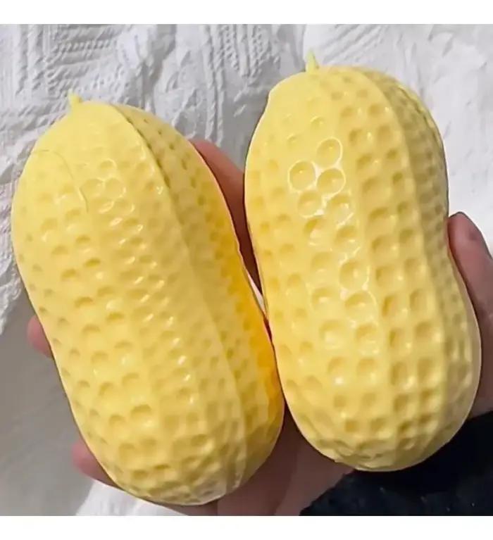 Balle anti-stress cacahuète, texture croquante et onctueuse, rebond lent, jouet sensoriel ASMR, anti-anxiété, jouet de bureau