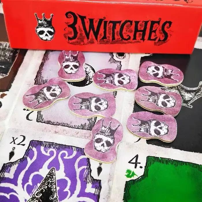 Jeu de cartes 3 Witches - 2 contre 1. Des tours de magie pour le destin du roi ! Les sorcières n'arrivent pas à