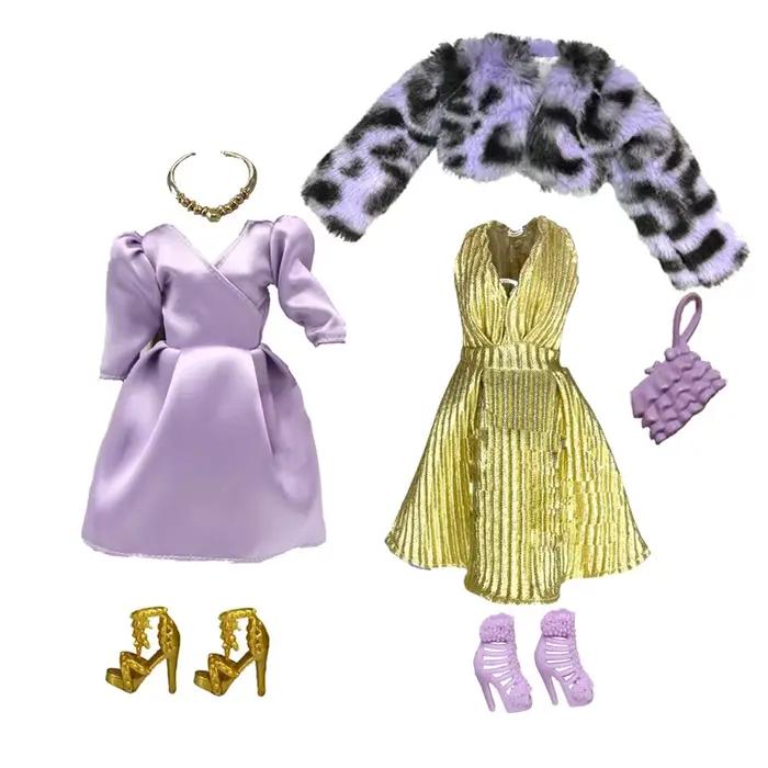 Vêtements de poupée 1/6 taille unique ensemble de styles violets pour poupée de 11.5 pouces 30cm jouets pour filles accessoires de collection poupées jouets fantaisie occasions spéciales