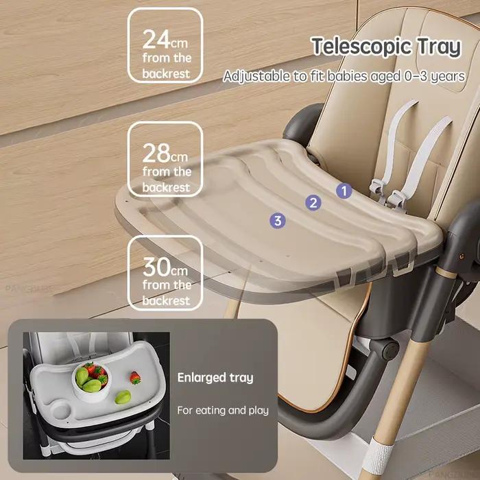 PANGDUBE Chaise haute réglable pour bébé de 0 à 3 ans