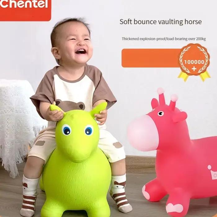 Cheval gonflable animal en PVC, sauteur souple, jouet d'équilibre pour bébé