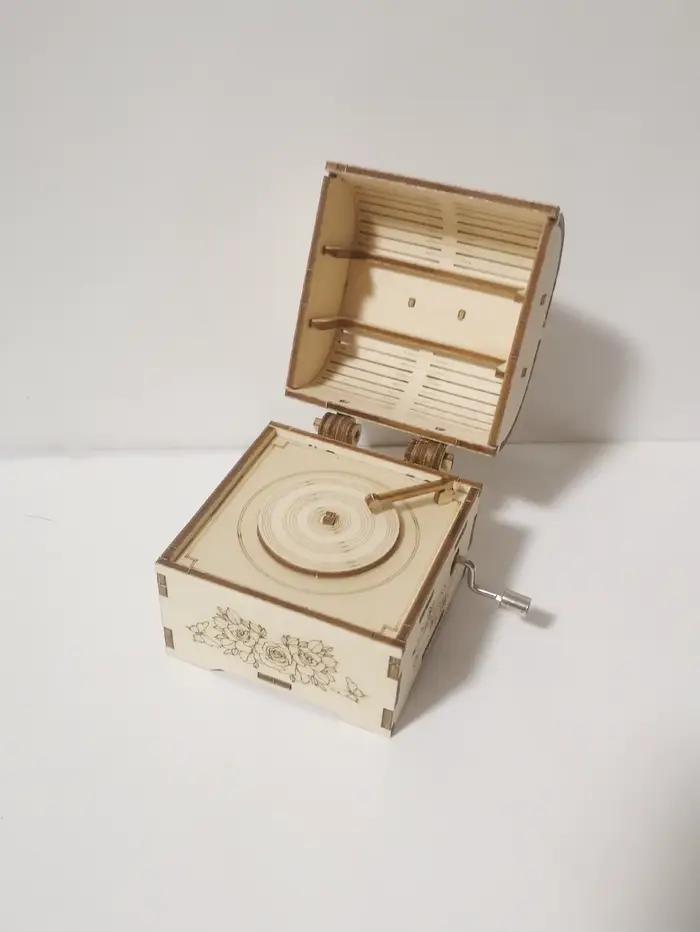 Puzzle 3d en bois, boîte à musique trésor à la main