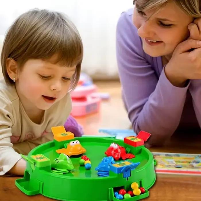 Grenouille mangeant un haricot pour enfants