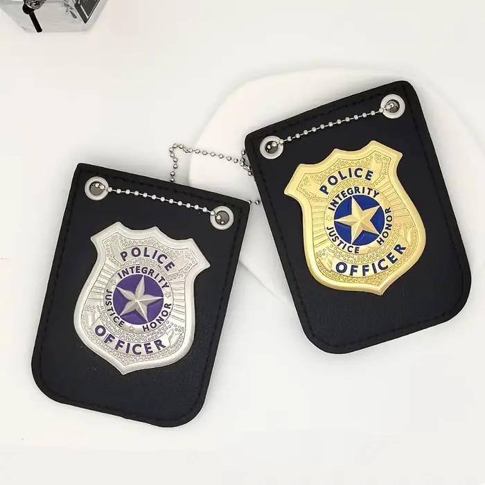 Badge de Police pour déguisement, jeu de Simulation avec chaîne, jeu de rôle de Police, jouet, Clip de ceinture, Simulation d'officier de Police