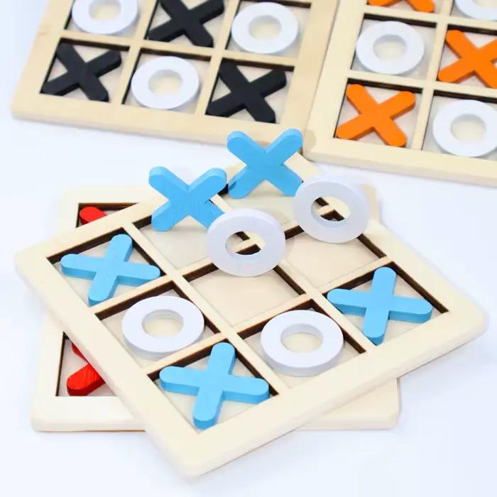 Jeu de société Tic Tac Toe en bois massif