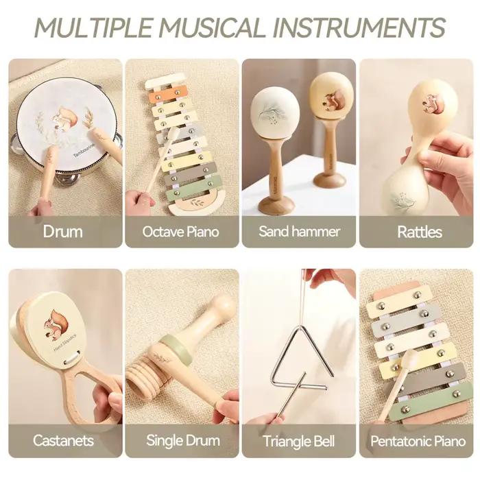 Instruments de musique en bois bébé Montessori jouet infantile et enfant en bas âge