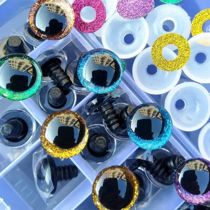 Yeux de sécurité à paillettes 3D pour élèves tordues