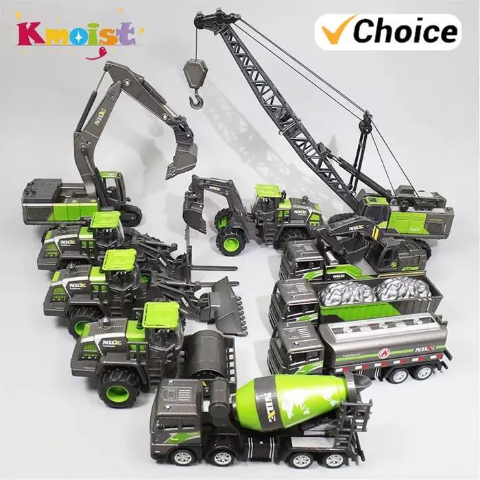 1/50 modèle voiture Bulldozer camion pelle grue chariot élévateur Construction ingénierie véhicule jouets pour garçons