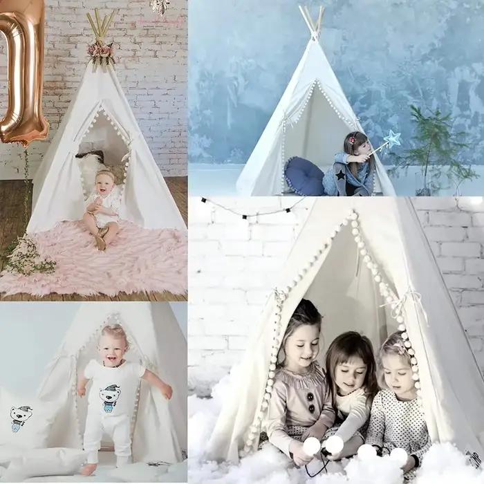 Wigwam tente de jeu pour enfants tente pliable intérieur extérieur tente enfant maison de jeu pour garçons filles occasions spéciales chambre de jeu imagination développement créatif