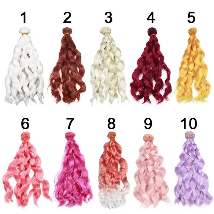 Perruque de cheveux en fibre pour poupées BJD