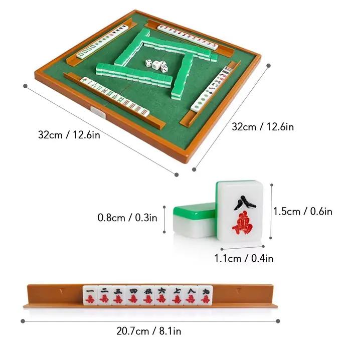 Mini ensemble de Mahjong avec table de Mahjong pliante portable