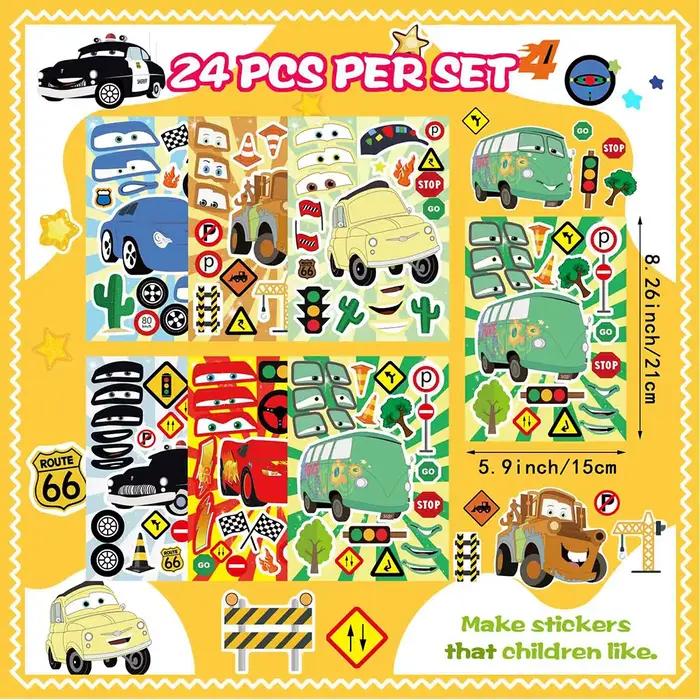 6/12 feuilles d'autocollants puzzle Disney Cars