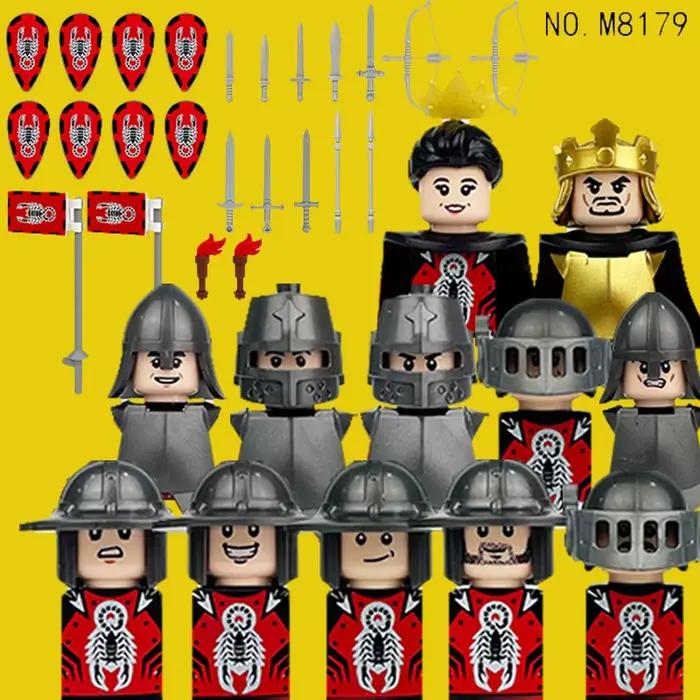 Blocs de construction de guerrier de chevalier de château médiéval