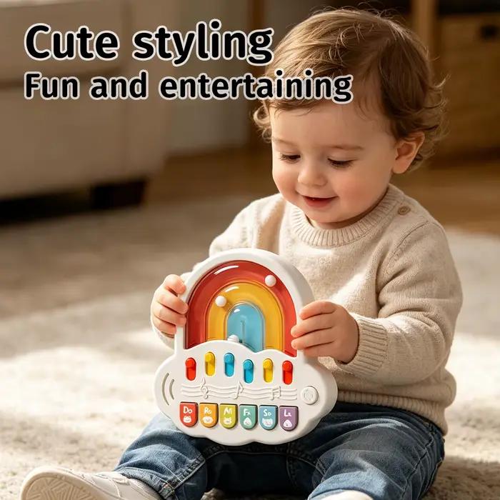 Mini Piano Musical Nuage Cartoon - Jouet Éducatif pour le Développement de la Petite Enfance. Disponible en plusieurs modes avec une gameplay amusante.
