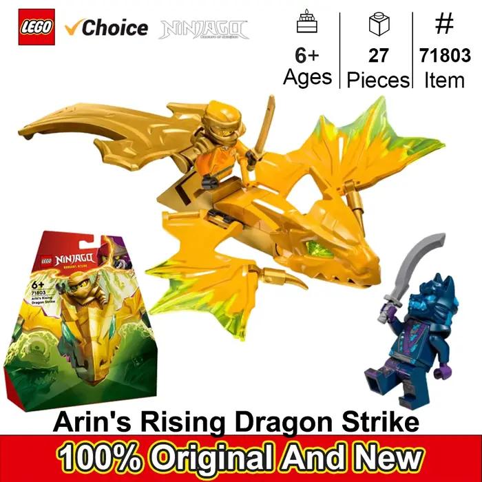 LEGO 71803 NINJAGO Arin's Rising Dragon Strike Toy, ensemble de jeu de figurines d'action Ninja avec figurine Arin, ensemble de jouets de combat Ninja