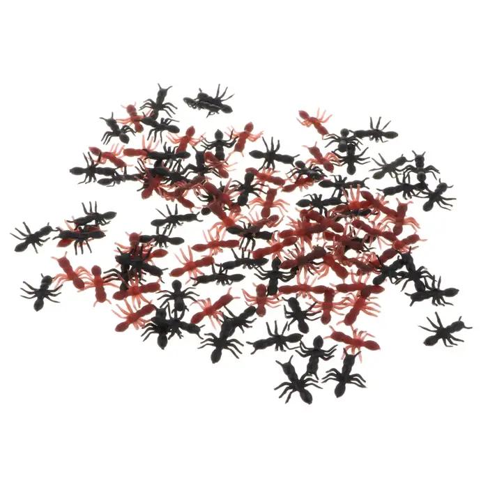 100 pièces en plastique couleur mixte réaliste fausses fourmis modèle Figure ensemble enfants jouet pour Halloween fête