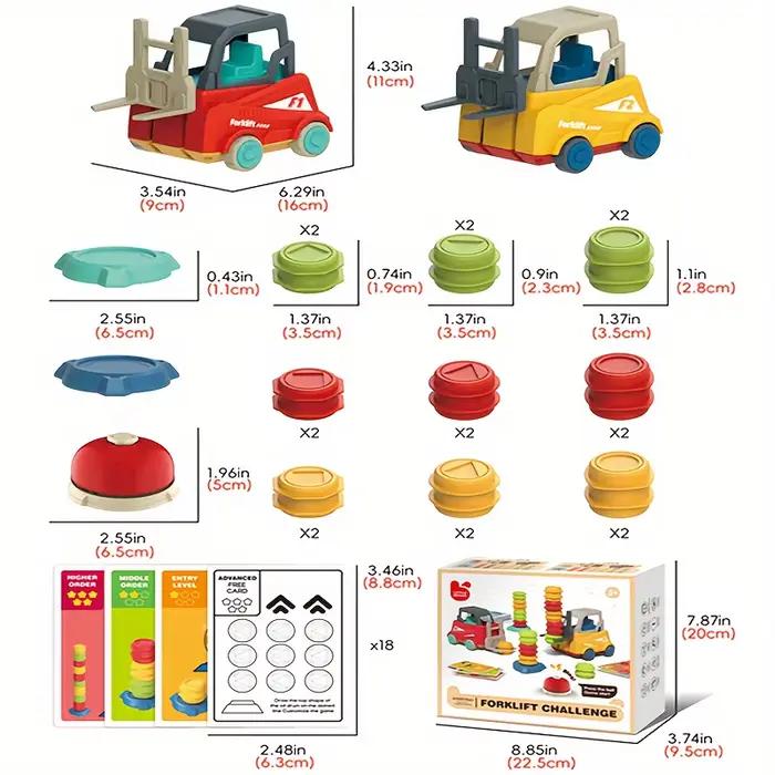 Jeu de transport de chariot élévateur d'ingénieur - Jouet de construction stimulant le cerveau avec camion minier