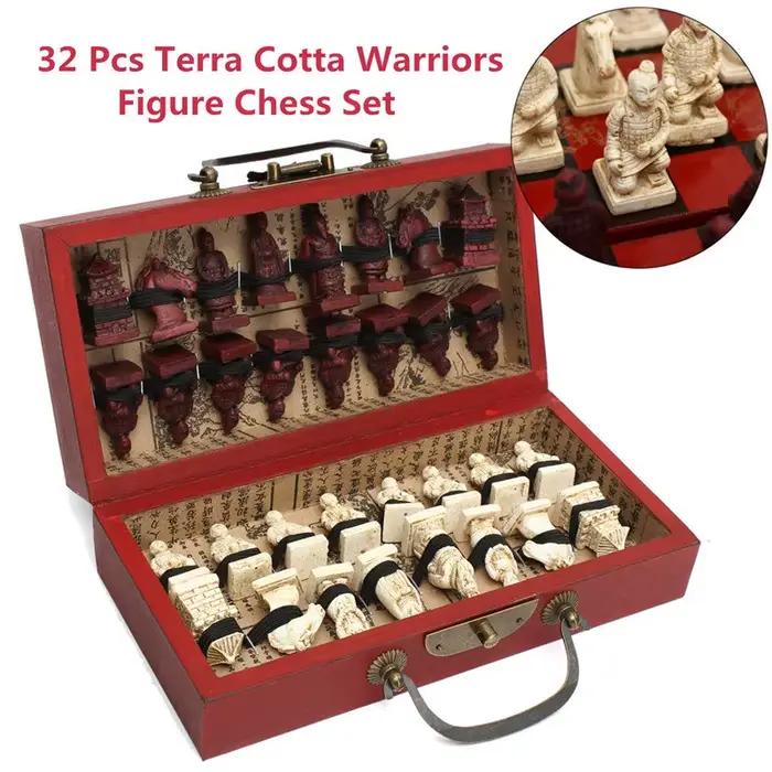 Jeu d'échecs chinois Antique en bois