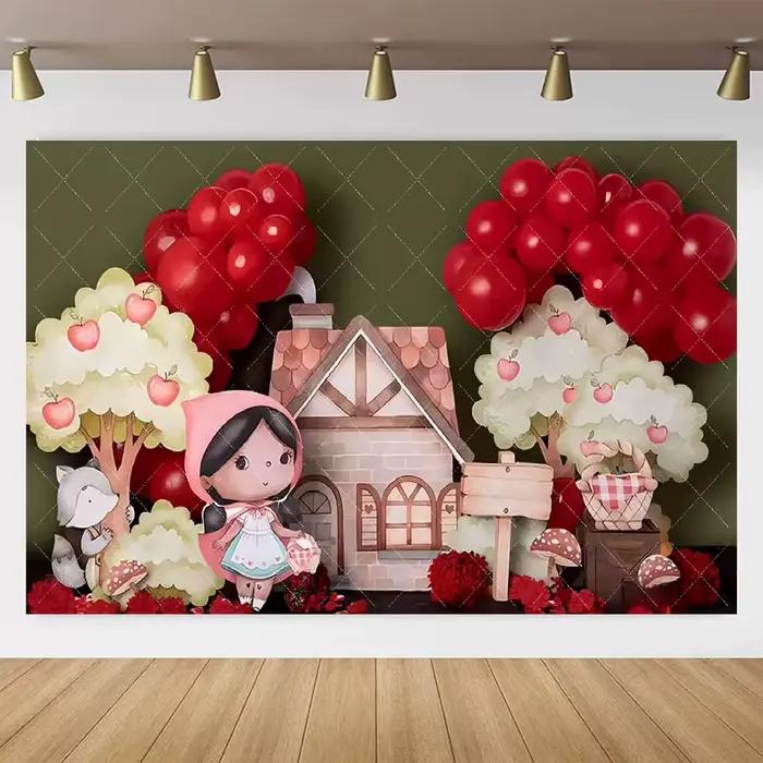 Toile de fond du petit chaperon rouge pour fille