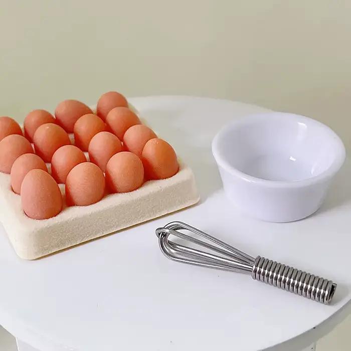 1/4/17 pièces oeuf avec plateau maison de poupée cuisine jouet