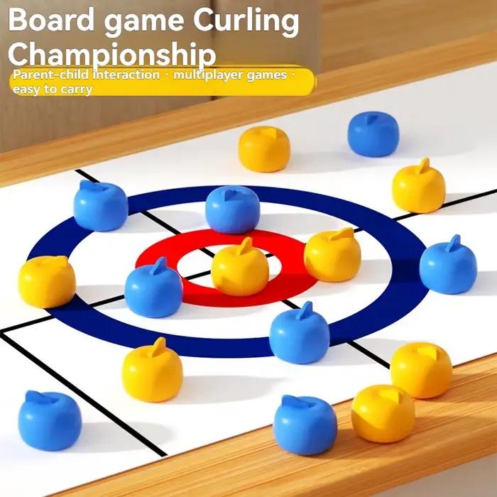 Jeu de curling de table pour toute la famille avec 8 à 16 rouleaux et disques de shuffleboard – Jouets pour enfants et