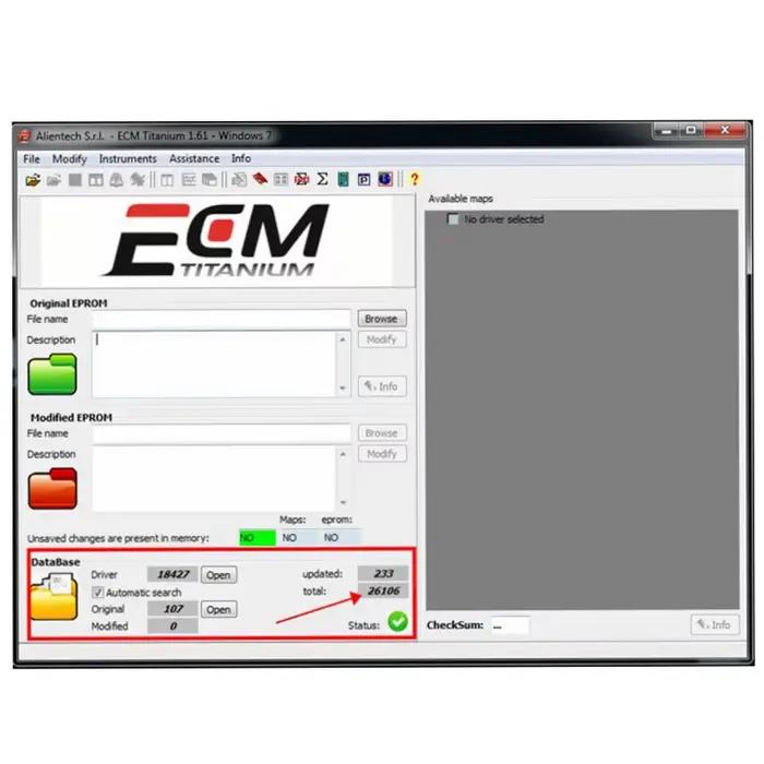 ECM Titanium 1.61 avec plus de 26 000 pilotes, outil ECU compatible avec Windows 7/8/10 - Mise à jour 2025 - Pilote ECM 18259