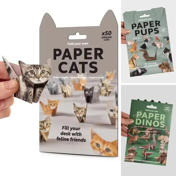 Feuilles Origami Animaux Chats Chiens Dinosaures Créatives Bricolage Papier Pliant Enfant Cadeau Occasion Spéciale