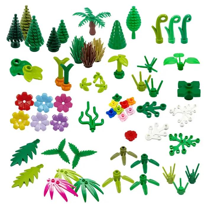 Blocs de construction plantes arbre feuille fleur en plastique ABS pour constructions détaillées et compatibles avec Lego occasions spéciales