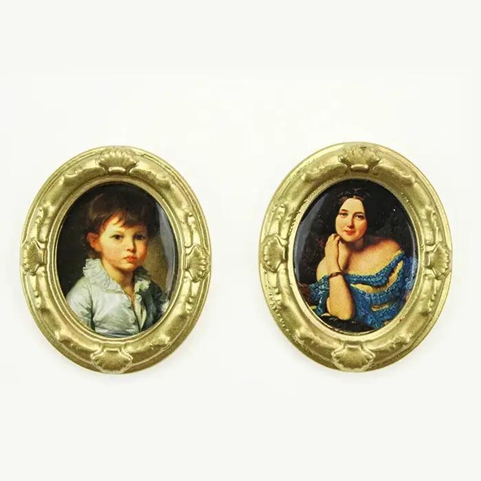 2 pièces de peintures murales miniatures à l'huile pour maison de poupée : accessoires de décoration murale