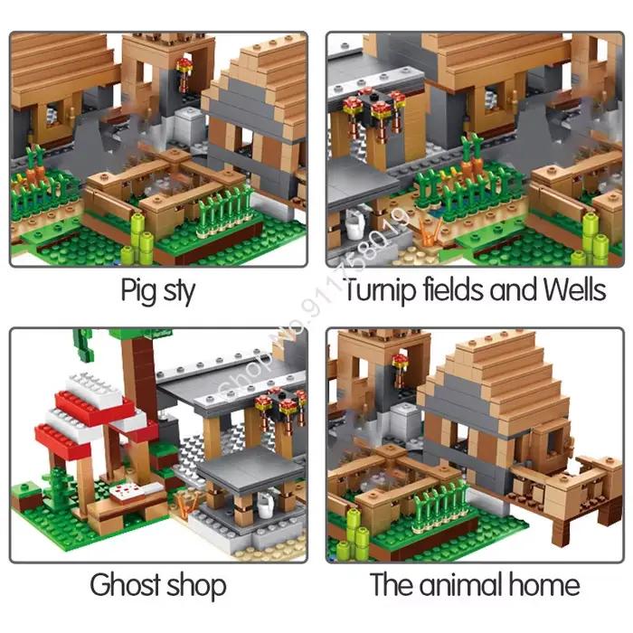 Hot Toys The Farm Cottage Minecraftinglys Building Blocks Mountain Cave My World Village Tree House With Elevator Bricks