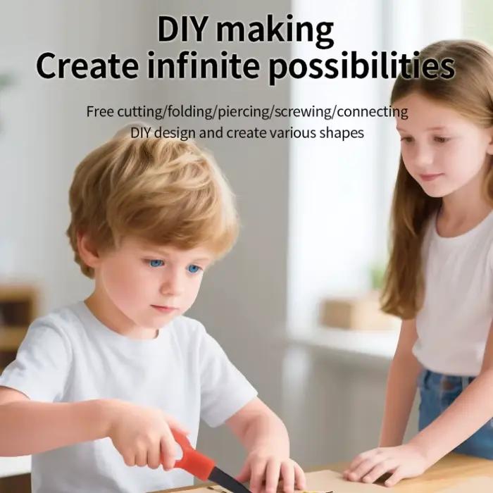 Kit de Construction en carton 150 pièces avec boîte à outils de coupe sûre STEM apprentissage jouets