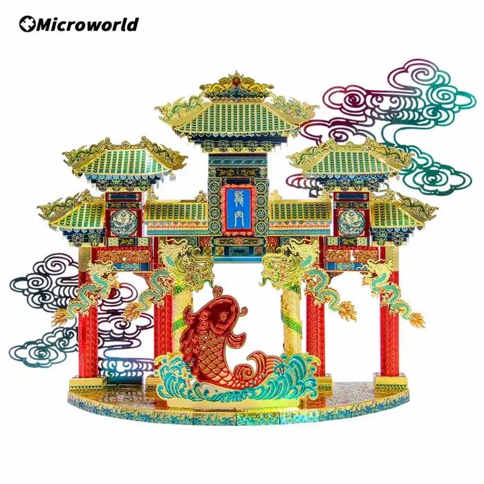 Microworld 3D métal style Puzzles jeux célèbres tour bâtiments modèles bricolage assembler Kit puzzle jouets cadeau d'anniversaire pour adulte