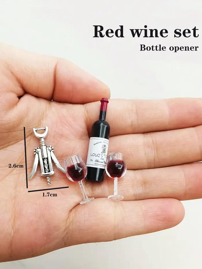 Ensemble miniature de vin et champagne pour maison de poupée
