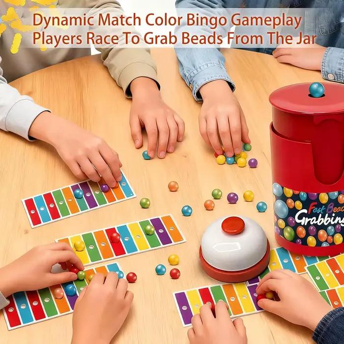 Jeu de société Bingo pour enfants et adultes, ligne de couleurs assorties, formation à saisir les perles rapides, jouets éducatifs, jeu de stratégie familiale pour enfants et adultes