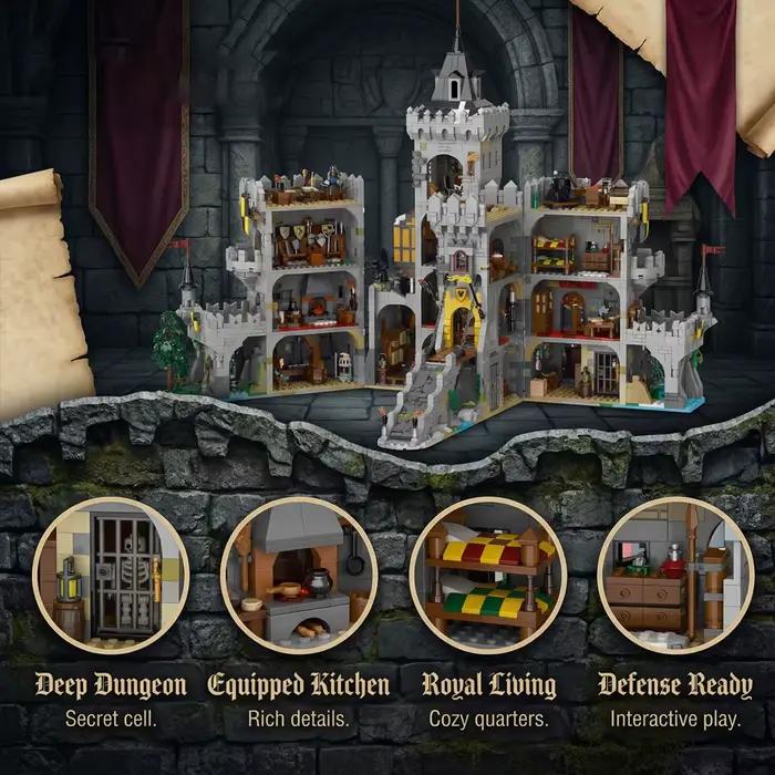 Chateau du Roi des Corbeaux Blocs de Construction Architecture MMedievale Kit Modulaire Jouet Adultes Occasions Speciales