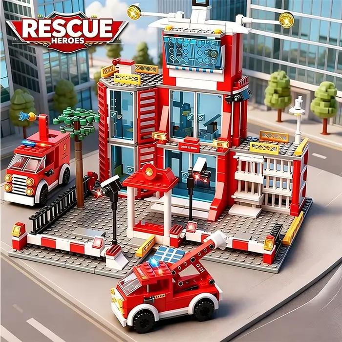 Blocs de construction de caserne de pompiers