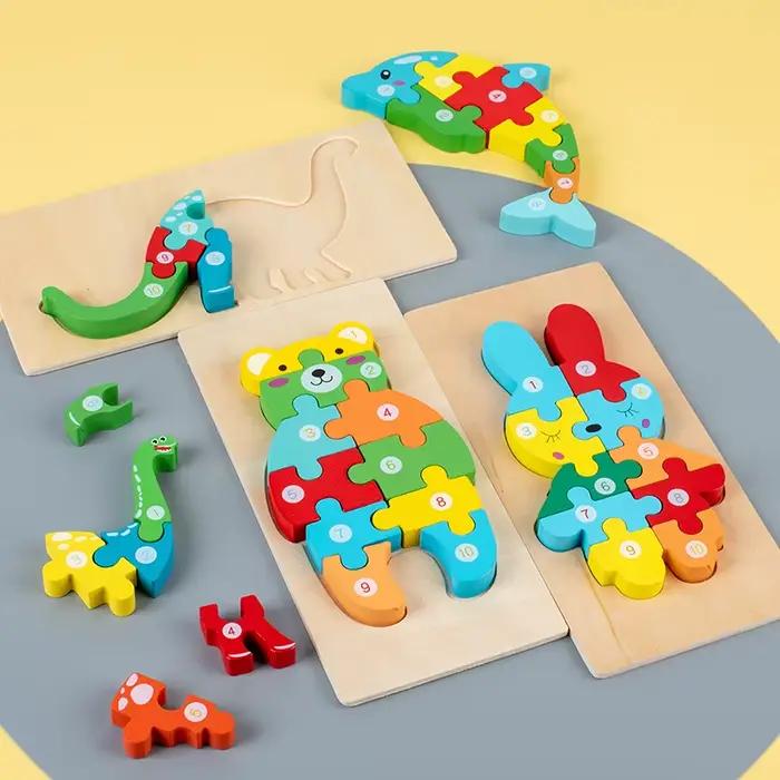 Puzzles en bois Montessori pour enfants