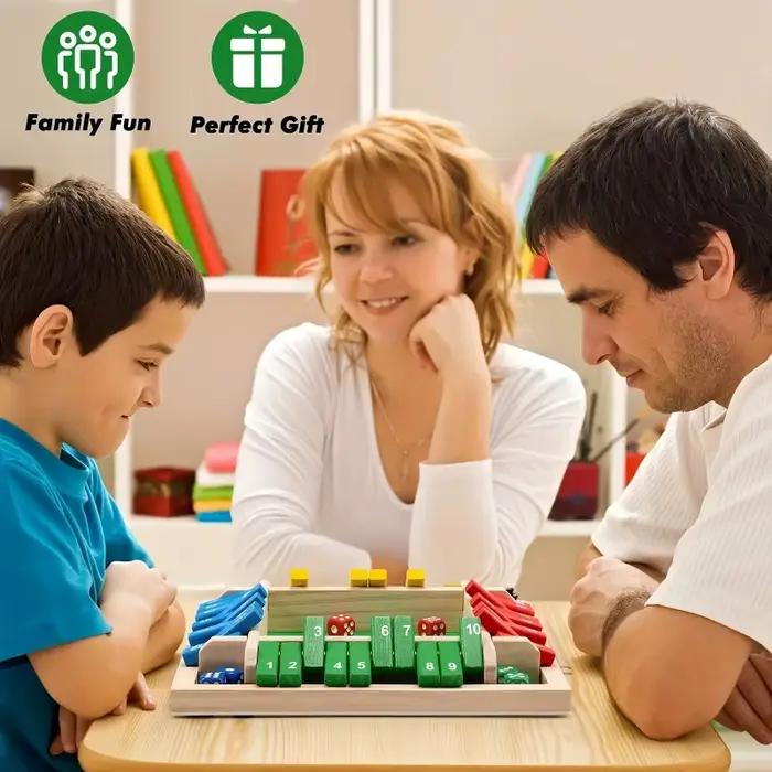Nouveau jeu de société de dés en bois pour 2-4 joueurs jeu de dés avec rabats pour l'interaction Parent-enfant amis divertissement de fête amusant