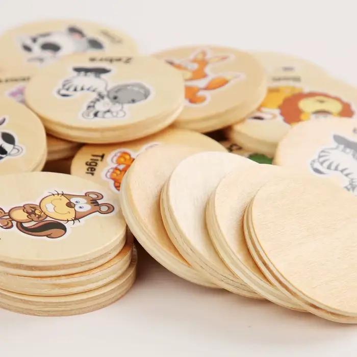 Trouver le même modèle jeu de Puzzle enfants dessin animé mémoire animale échecs réflexion formation enfants Montessori jouets éducatifs en bois