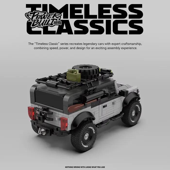 Véhicule tout-terrain PowerBuild blocs de construction classiques intemporels modèle de voiture de Camping avec boîte
