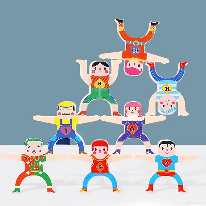 Jouets Montessori à monter soi-même, blocs de construction de poupée d'équilibre, planche à empiler, blocs hauts, jeux éducatifs précoces pour enfants