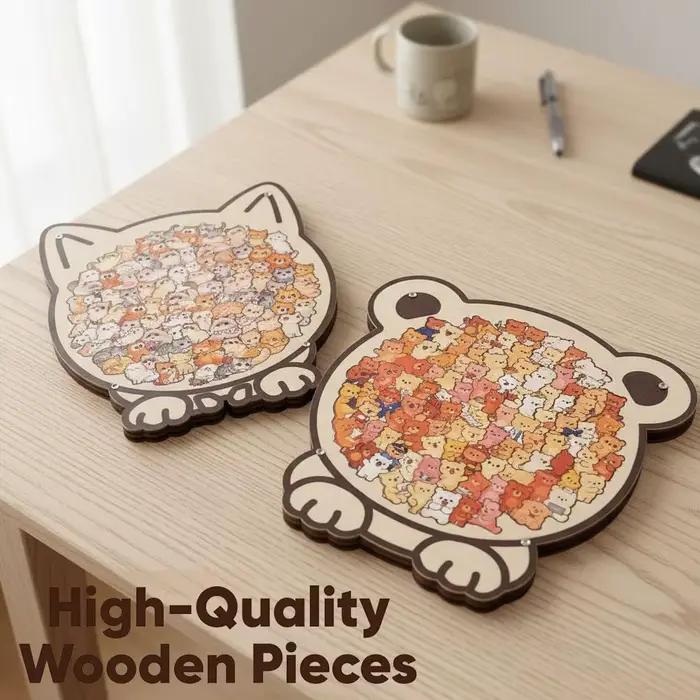 Puzzle en bois en forme d'animal de dessin animé