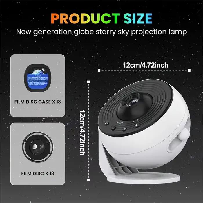 Projecteur de galaxie de veilleuse professionnelle Projecteur de ciel étoilé 360 °   Lampe planétarium rotative pour chambre d'enfants, décoration de mariage pour la saint-valentin