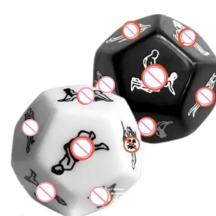 Dés à Jouer Amusants pour Couples - Jeu Érotique Adulte - Positions Sexuelles - Préliminaires Amoureux - Jouet Humoristique - Fête Romantique - Jouets Sexuels à 12 Faces