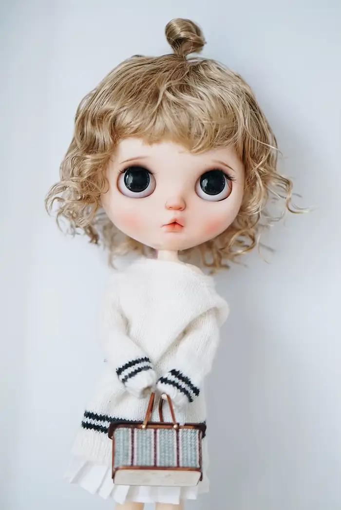 Poupée Blythes Ultraviolette Accessoire Implantable 1/6 Imitation Mohair Douce Pour Femmes Occasions Spéciales