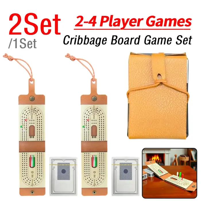 Jeu de société traditionnel en bois Cribbage – Jeu de table amusant pour 2 à 4 joueurs – Jeu