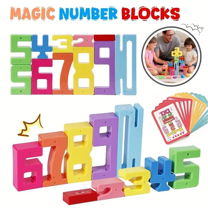 Nouveaux blocs de construction numériques jouets éducatifs pour enfants, jouets de blocs de construction de couleur à grosses particules pour l'éducation précoce des bébés, cadeau